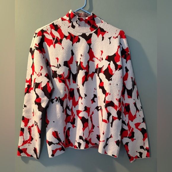 Anthropologie Lizzie Mock Neck Pullover Sweater Floral Womens Sz S 19" PTP - Picture 1 of 6